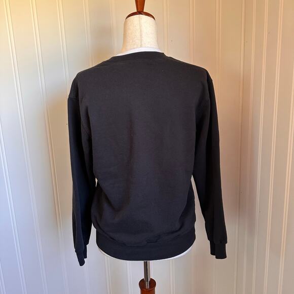 Vintage Y2K Black Twee Cat Crew Sweater S - Picture 4 of 5